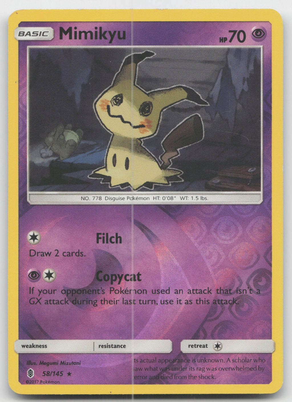 Mimikyu Reverse Holo Rare SM - Guardians Rising 58/145 LP