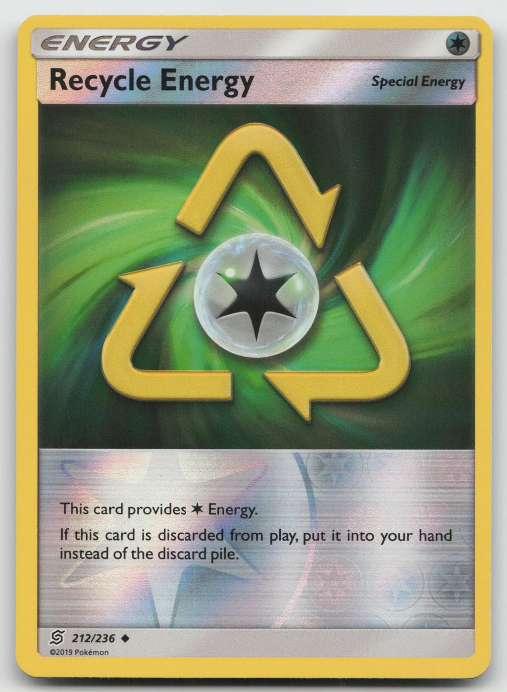 Recycle Energy Reverse Holo Uncommon SM - Unified Minds 212/236 NM