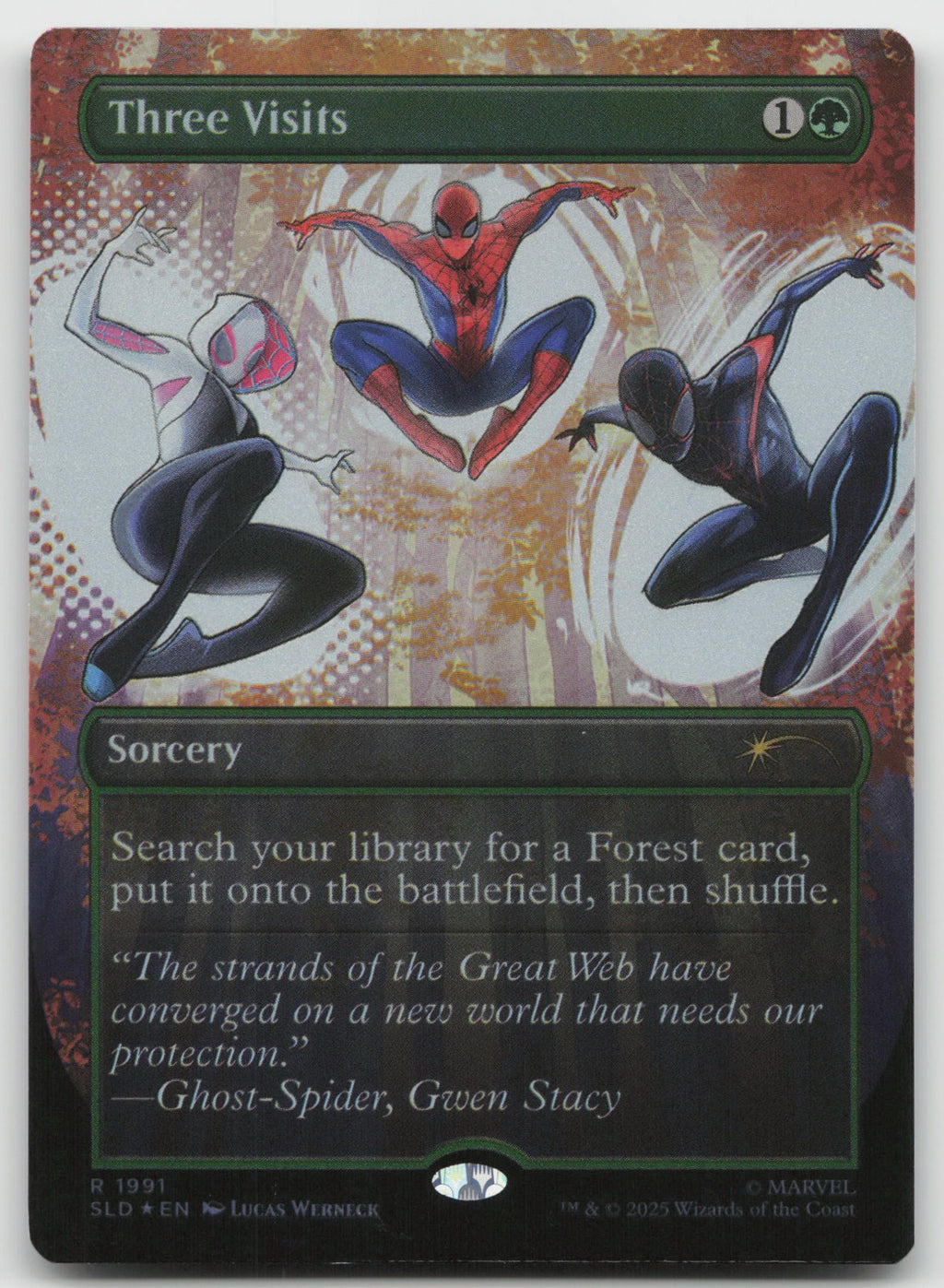 Three Visits (Rainbow Foil) R Foil Secret Lair Drop Series 1991 NM