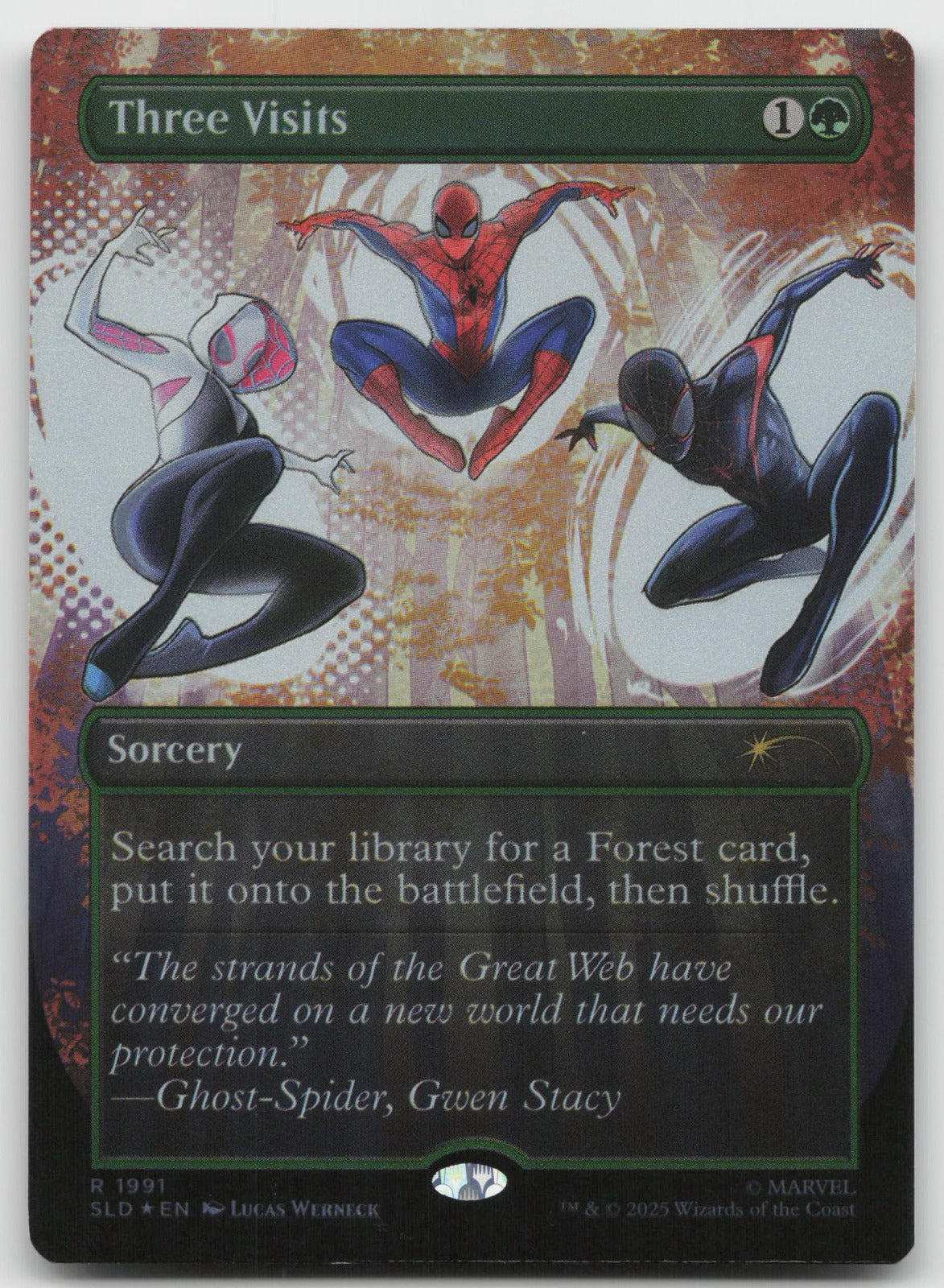 Three Visits (Rainbow Foil) R Foil Secret Lair Drop Series 1991 NM