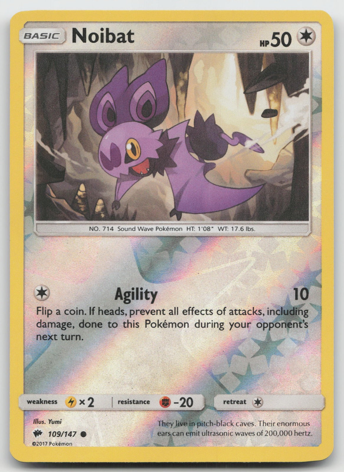 Noibat Reverse Holo Common SM - Burning Shadows 109/147 NM