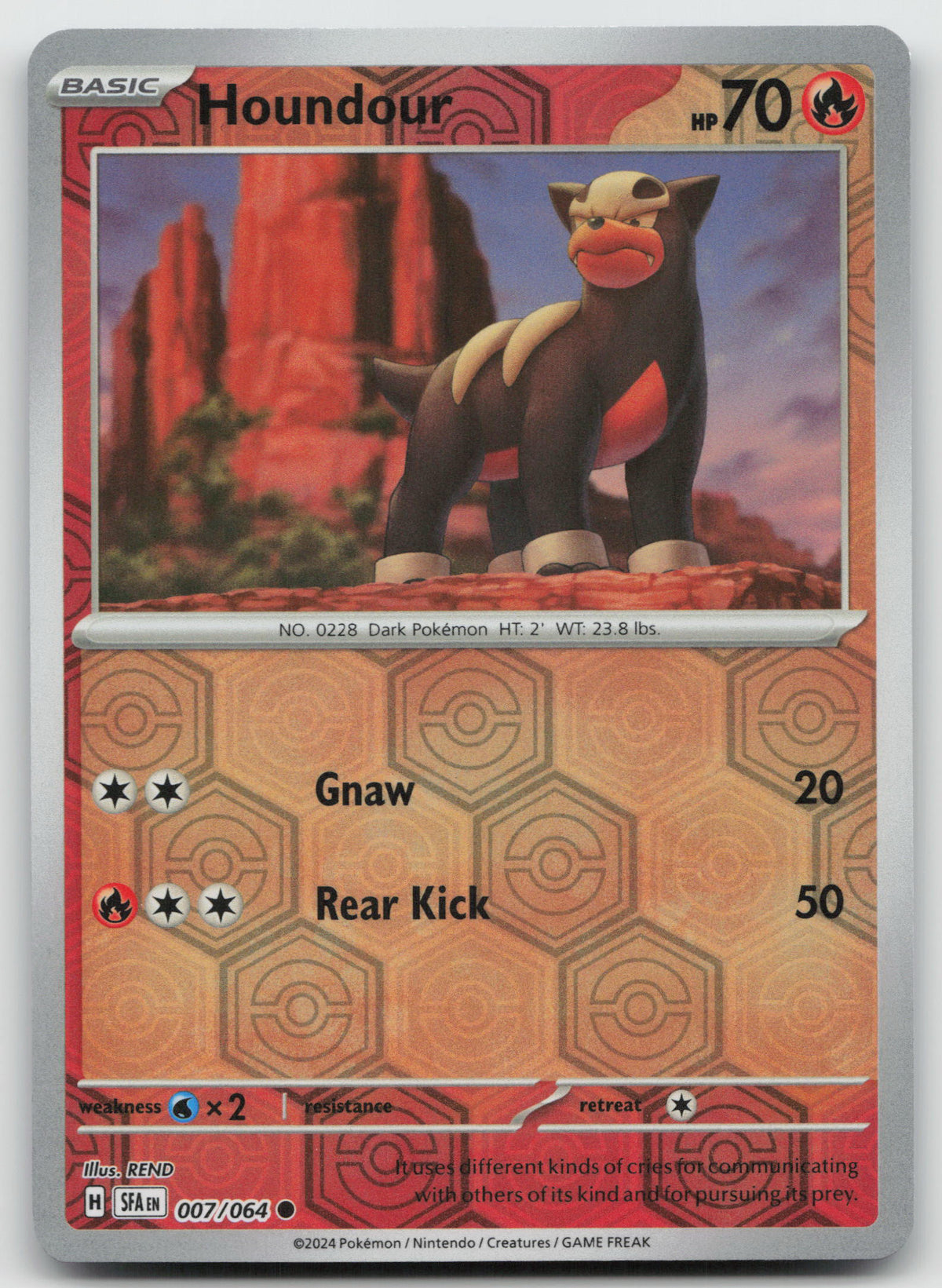 Houndour Common Reverse Holo SV: Shrouded Fable 007/064 NM
