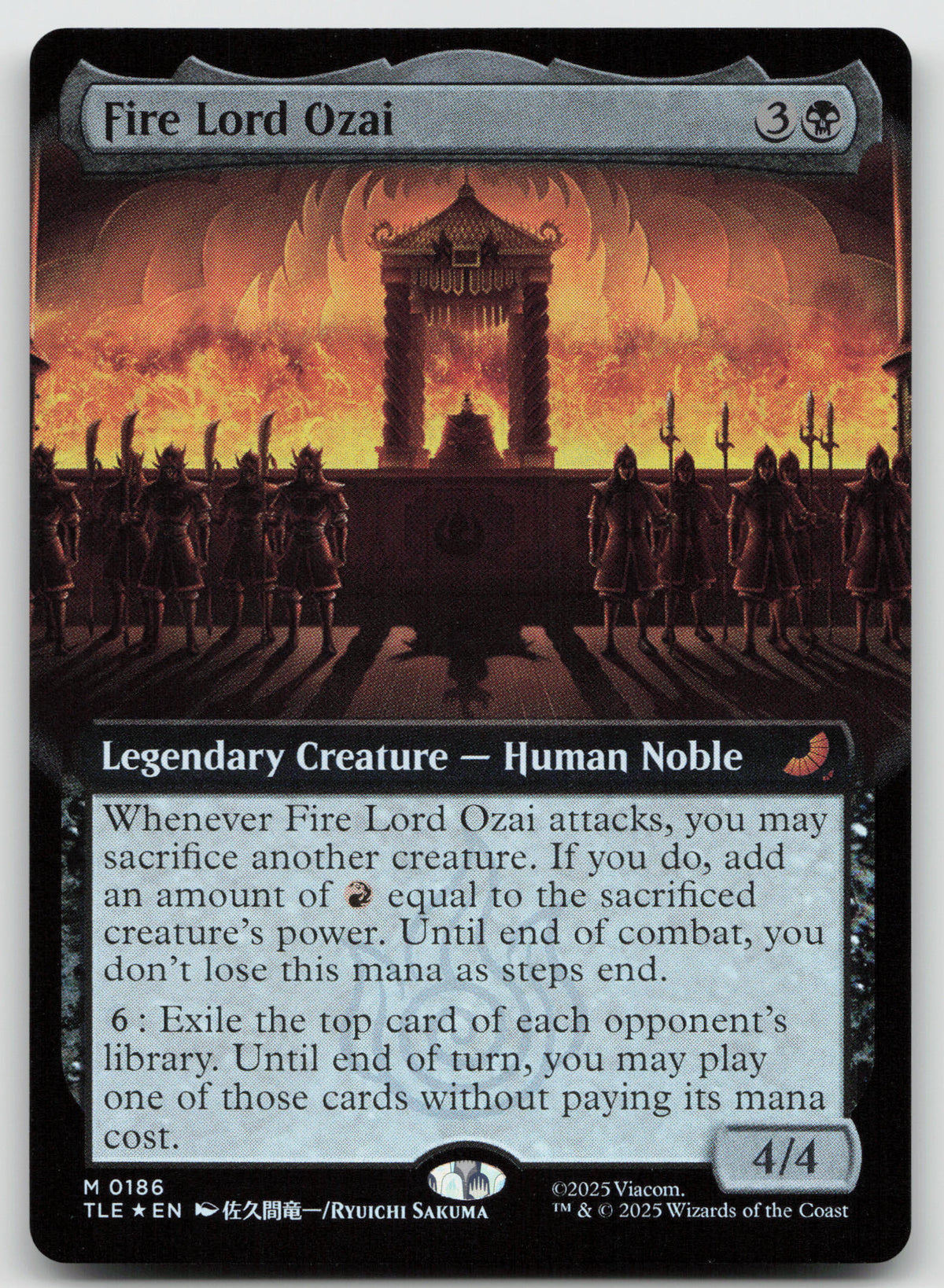 Fire Lord Ozai (Extended Art) M Foil Avatar: The Last Airbender: Eternal-186