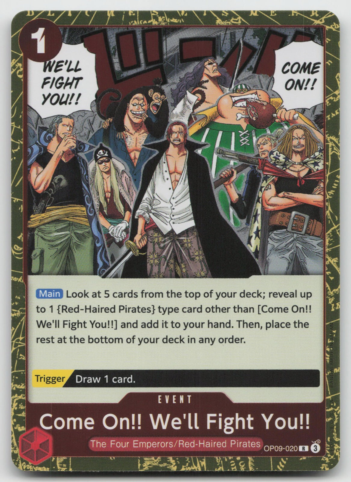 Come On!! We'll Fight You!! R Foil Emperors in the New World OP09-020 NM