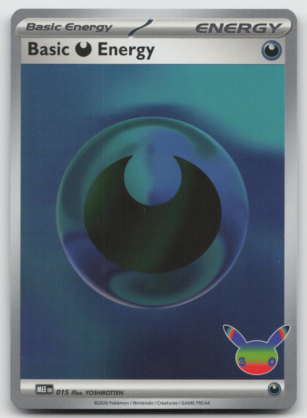 Basic Darkness Energy (30th Celebration) Holo MEE: Mega Evolution 015 NM