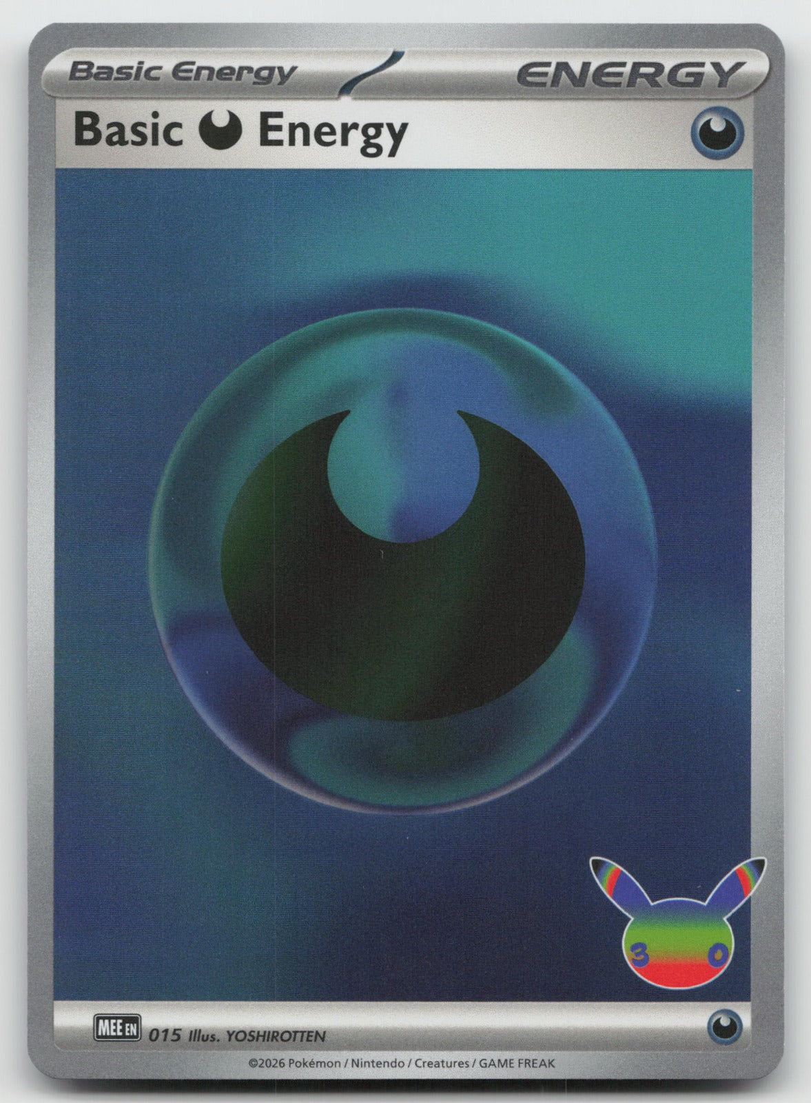 Basic Darkness Energy (30th Celebration) Holo MEE: Mega Evolution 015 NM