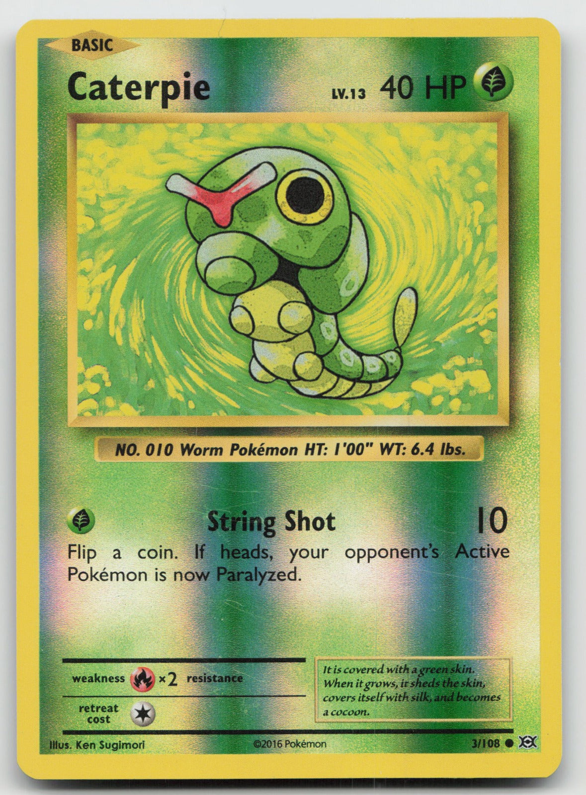 Caterpie Reverse Holo Common XY - Evolutions 3/108 VLP