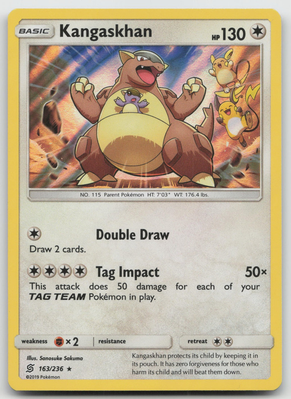 Kangaskhan Holo Rare SM - Unified Minds 163/236 NM