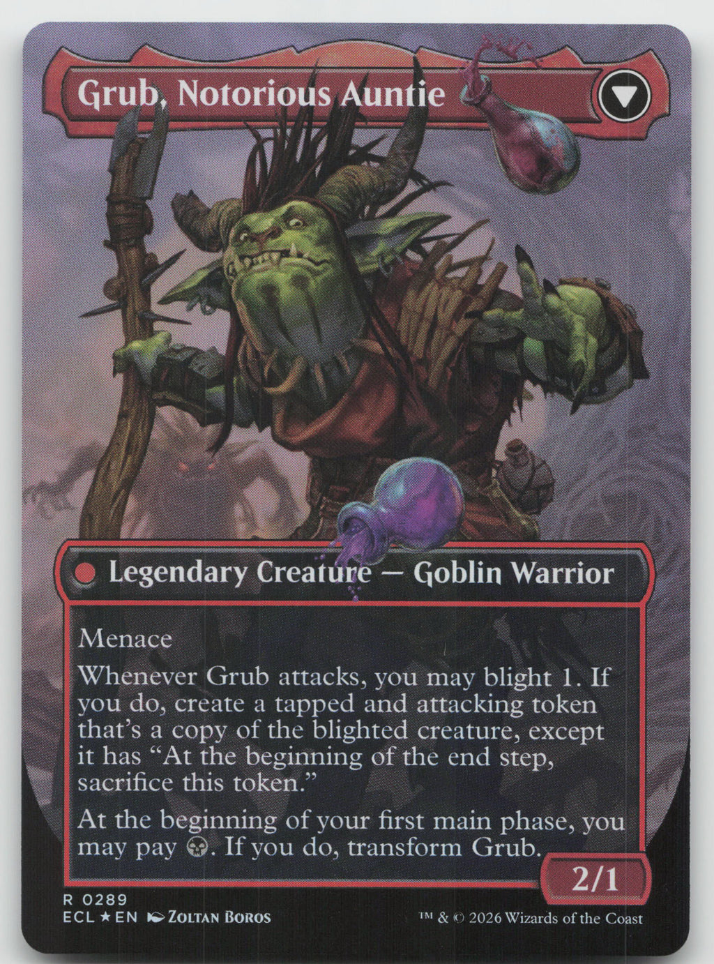 Grub, Storied Matriarch (Borderless) R Foil Lorwyn Eclipsed 289 NM