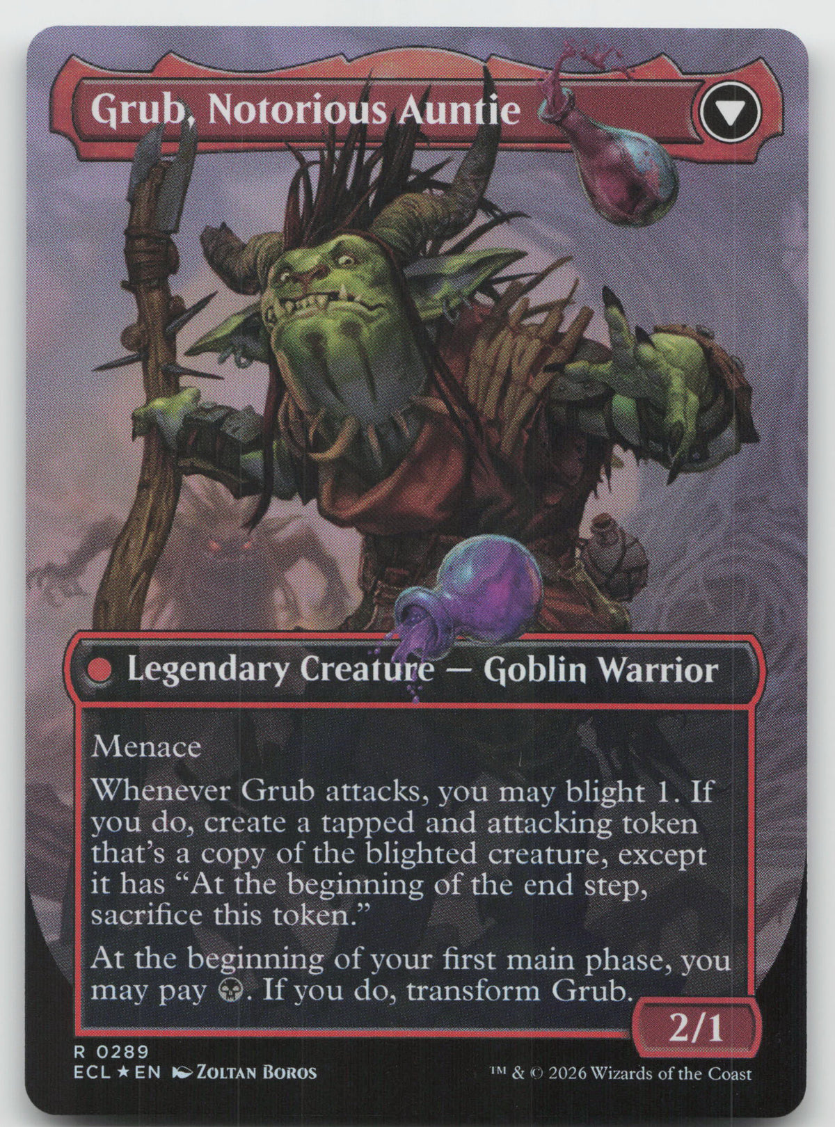 Grub, Storied Matriarch (Borderless) R Foil Lorwyn Eclipsed 289 NM