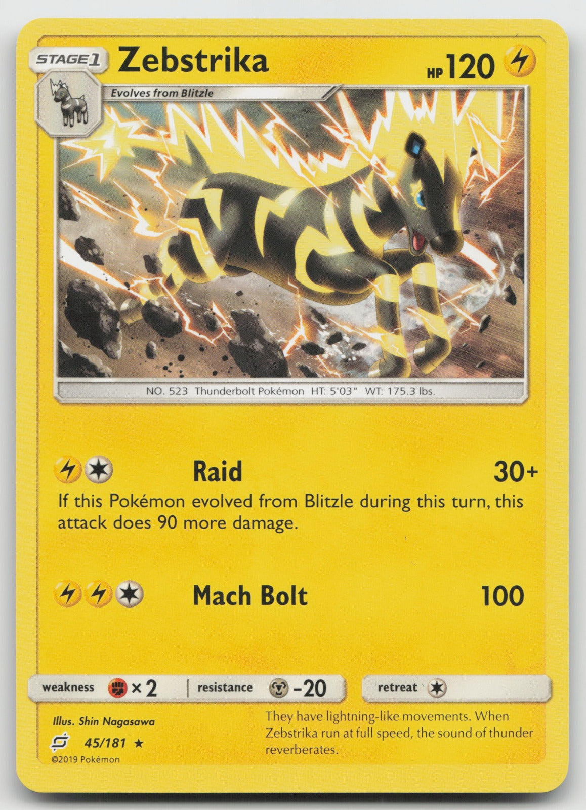 Zebstrika Rare SM - Team Up 45/181 NM