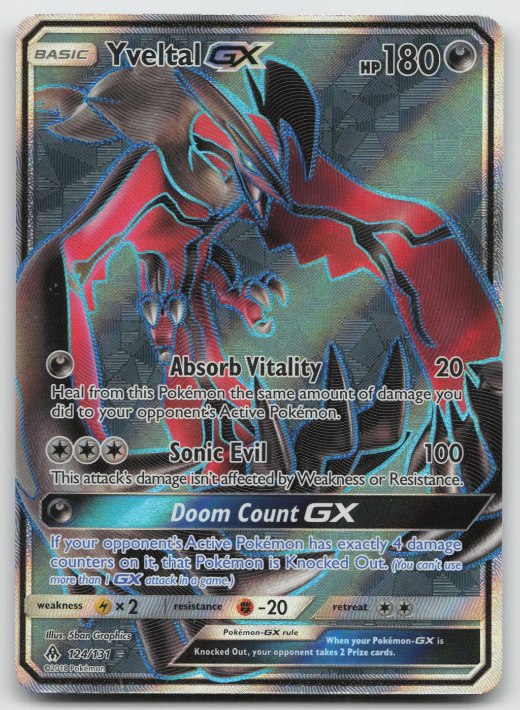 Yveltal GX (Full Art) Holo Ultra Rare SM - Forbidden Light 124/131 LP