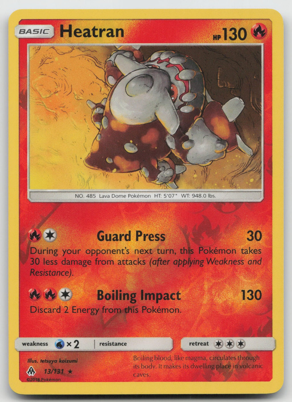 Heatran Reverse Holo Rare SM - Forbidden Light 13/131 NM
