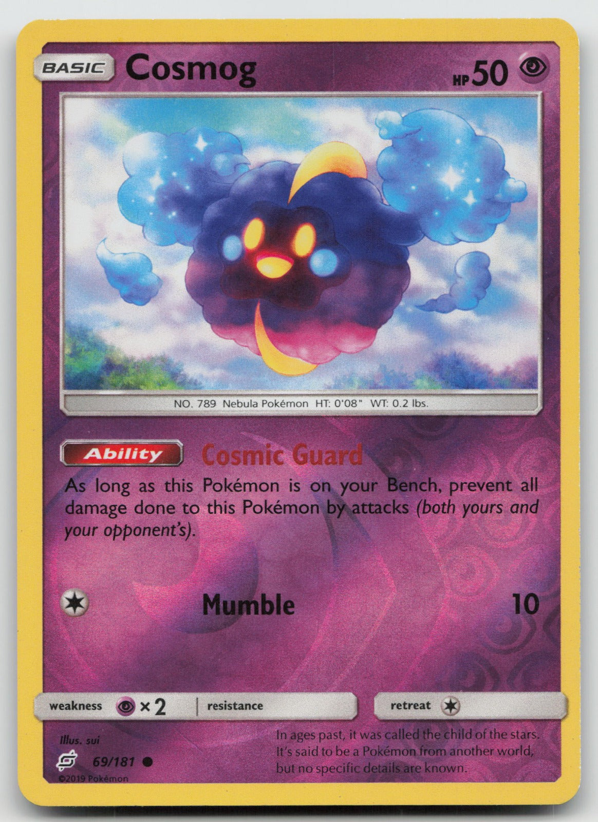 Cosmog Reverse Holo Common SM - Team Up 69/181 NM