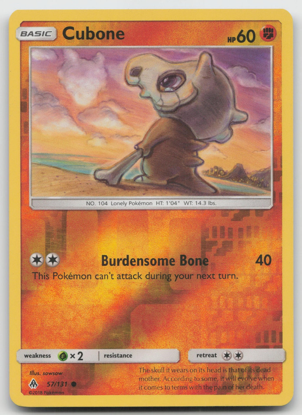 Cubone Reverse Holo Common SM - Forbidden Light 57/131 VLP