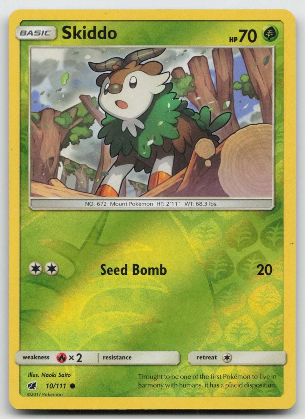 Skiddo Reverse Holo Common SM - Crimson Invasion 10/111 LP