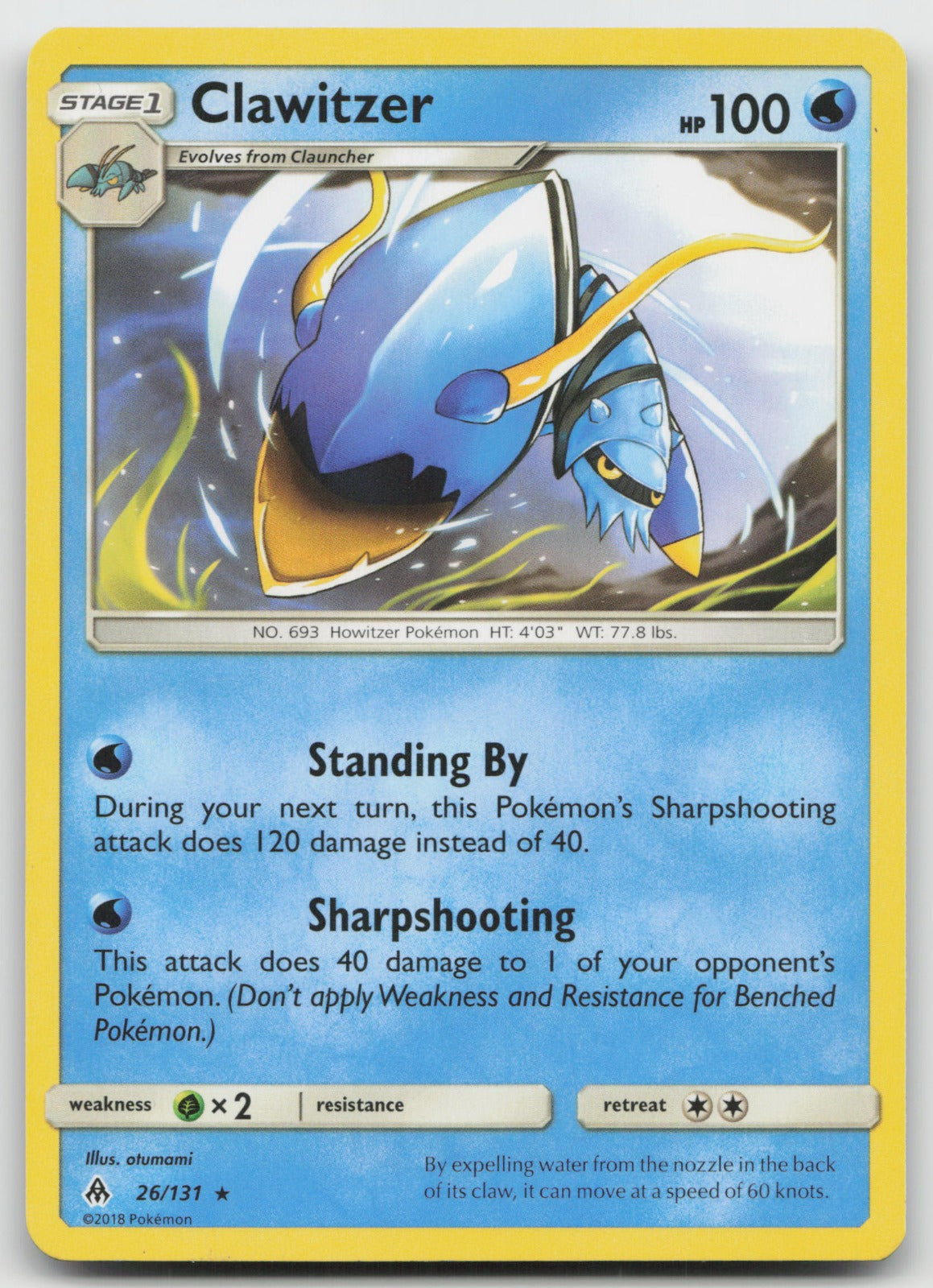Clawitzer Rare SM - Forbidden Light 26/131 LP