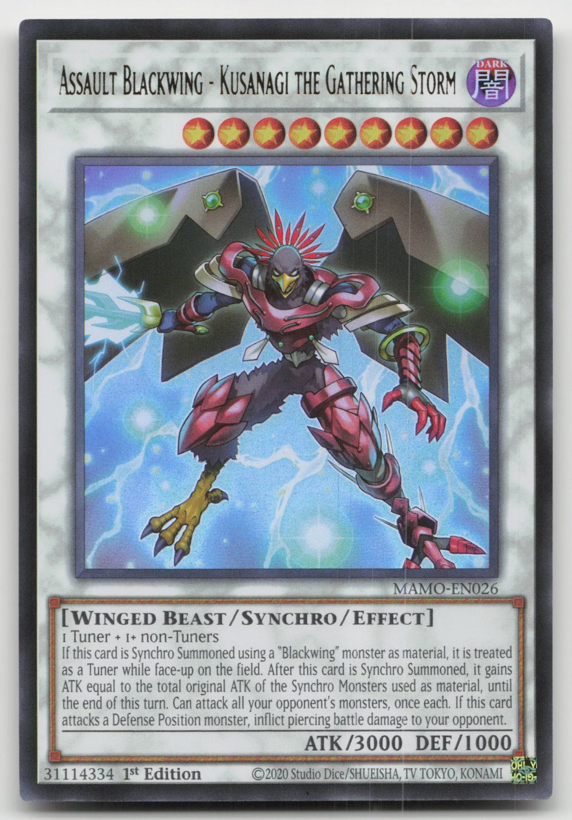 Assault Blackwing - Kusanagi 1st Ultra Rare Magnificent Monsters MAMO-EN026 NM