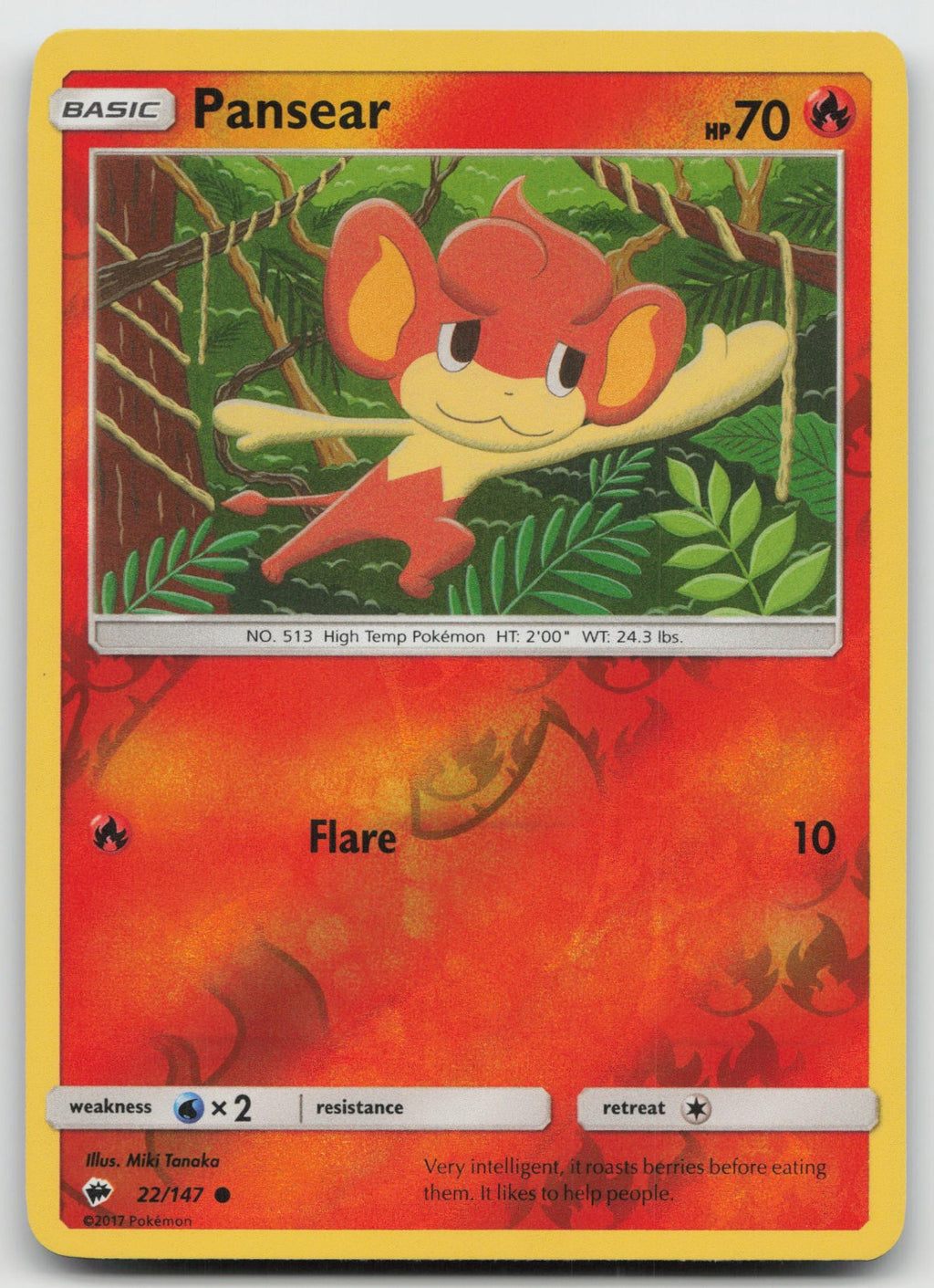 Pansear Reverse Holo Common SM - Burning Shadows 22/147 LP