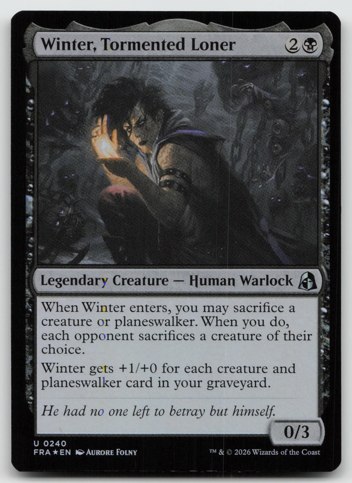 Winter, Tormented Loner U Foil Reality Fracture 240 NM