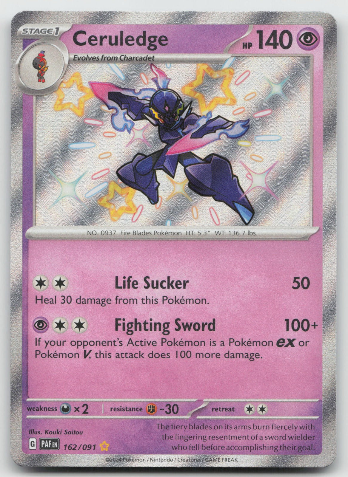 Ceruledge Shiny Rare Holo SV: Paldean Fates 162/091 NM