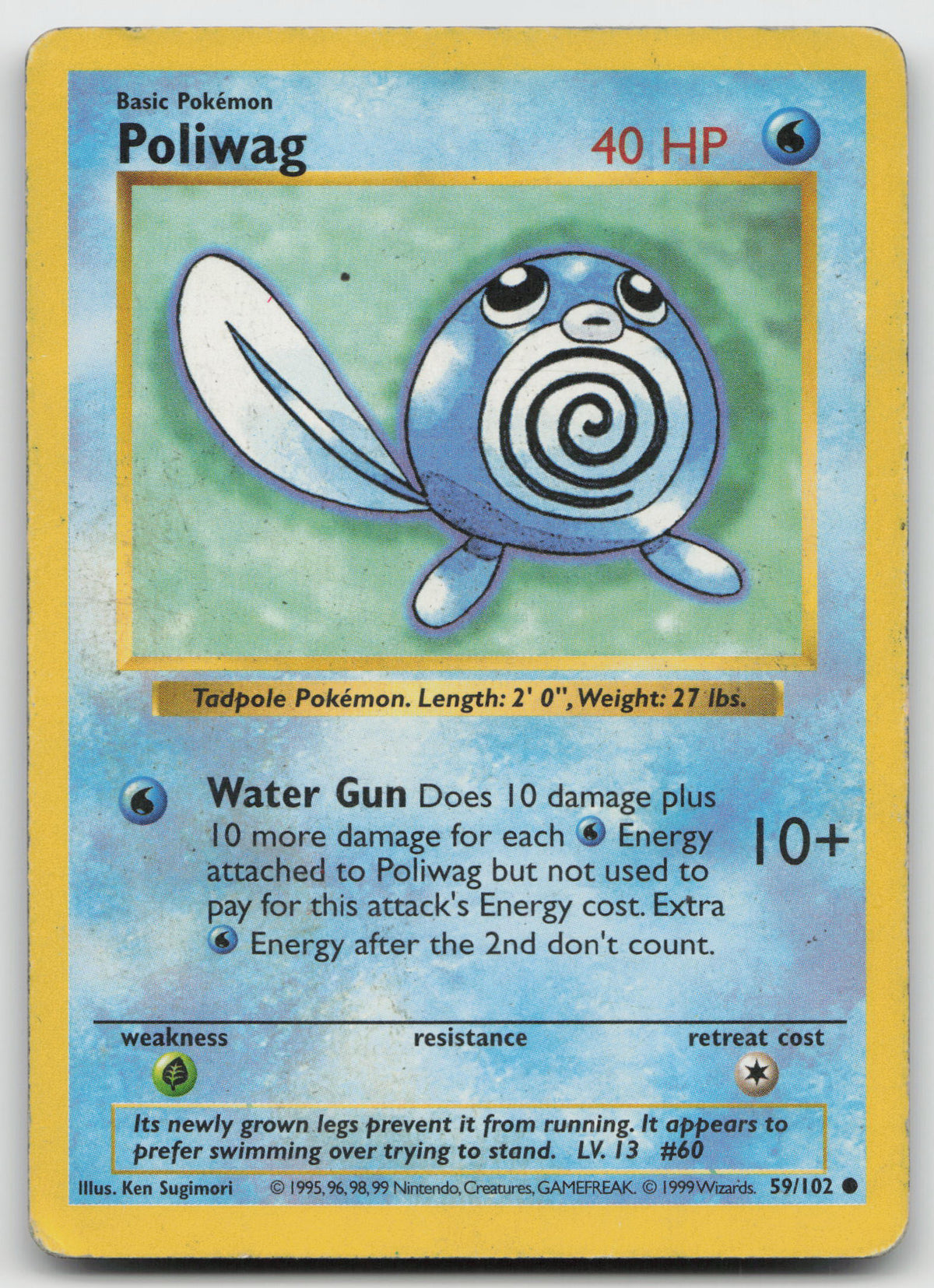 Poliwag Common Normal Base Set (Shadowless) 59/102 HP
