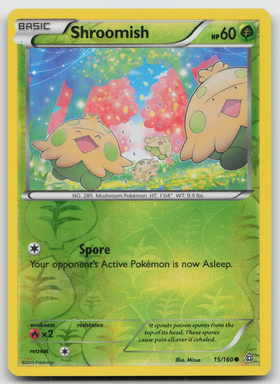 Shroomish Common Reverse Holo XY - Primal Clash 15/160 LP