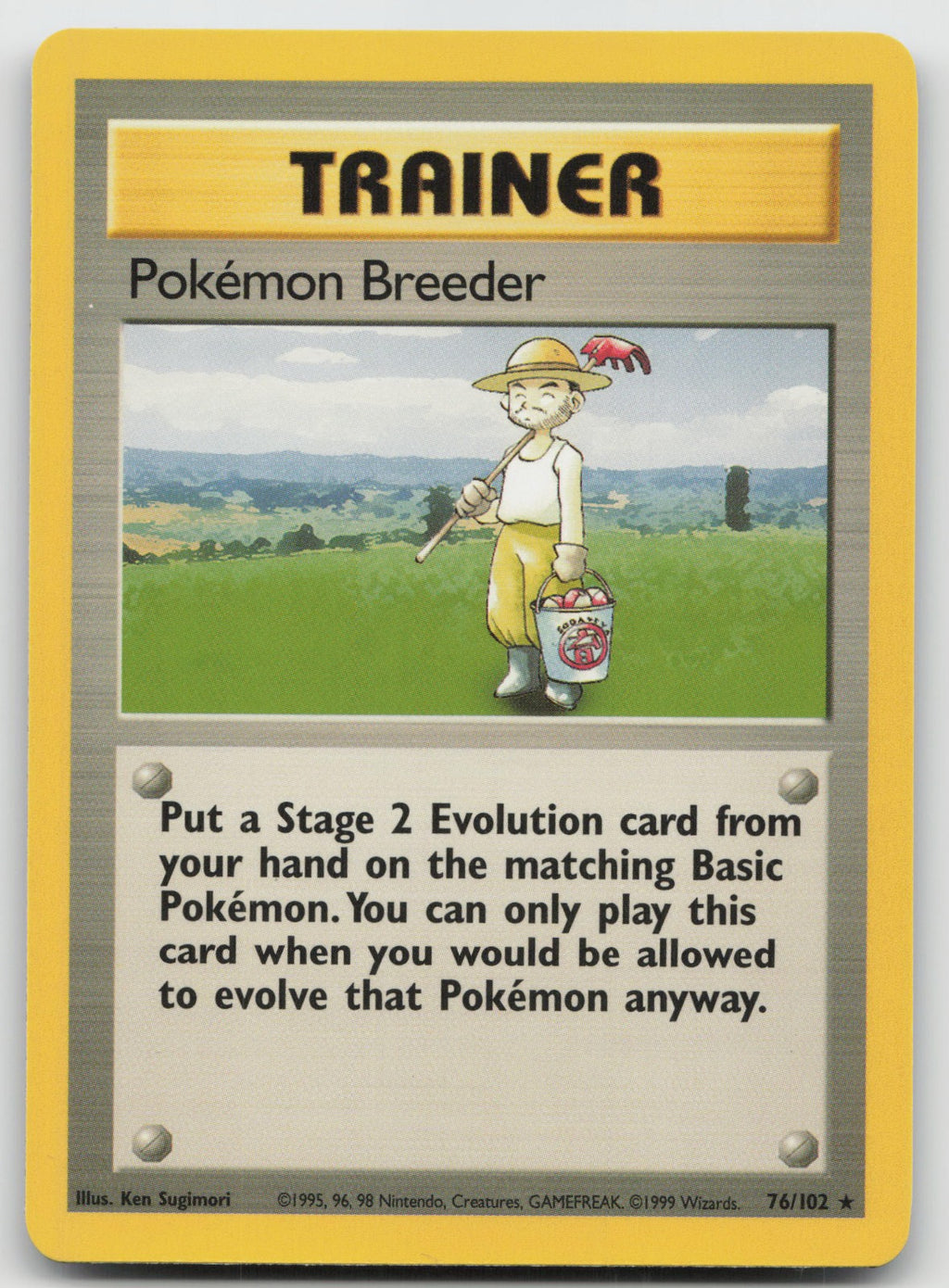 Pokemon Breeder Rare Base Set 76/102 NM
