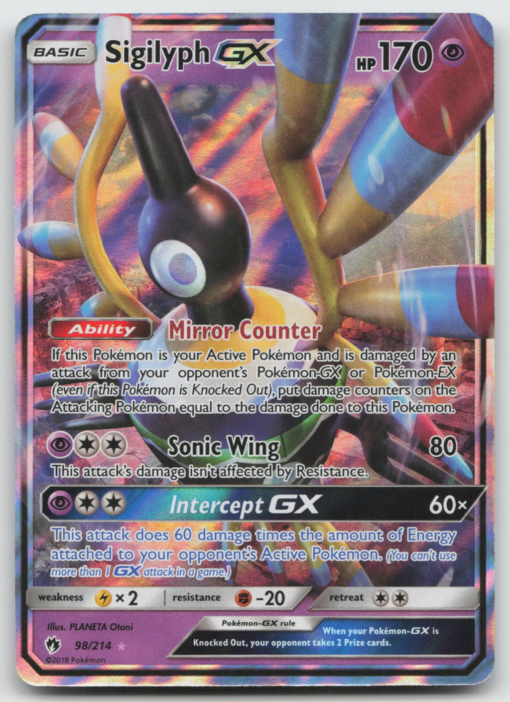 Sigilyph GX Holo Ultra Rare SM - Lost Thunder 98/214 LP