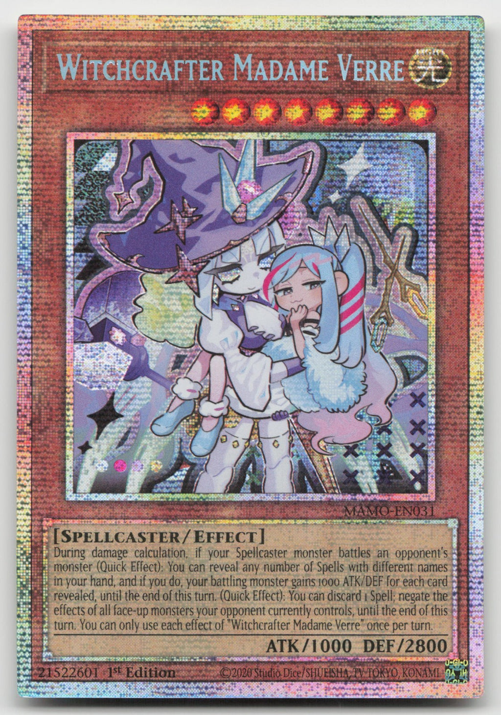 Witchcrafter Madame Verre 1st Starlight Rare Magnificent Monsters MAMO-EN031 NM