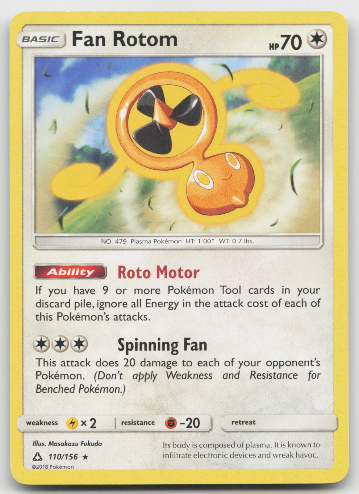 Fan Rotom Rare SM - Ultra Prism 110/156 LP