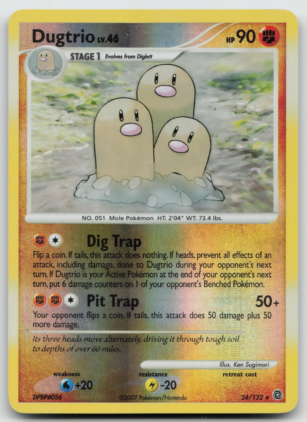 Dugtrio Rare Reverse Holo Secret Wonders 24/132 LP