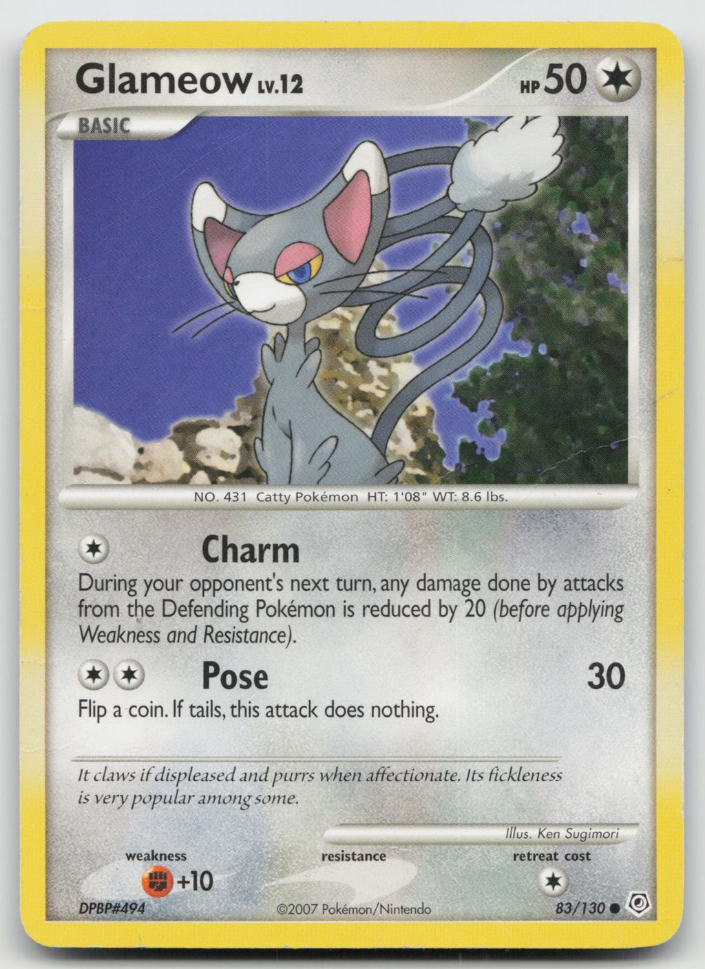 Glameow Common Diamond and Pearl 83/130 DMG
