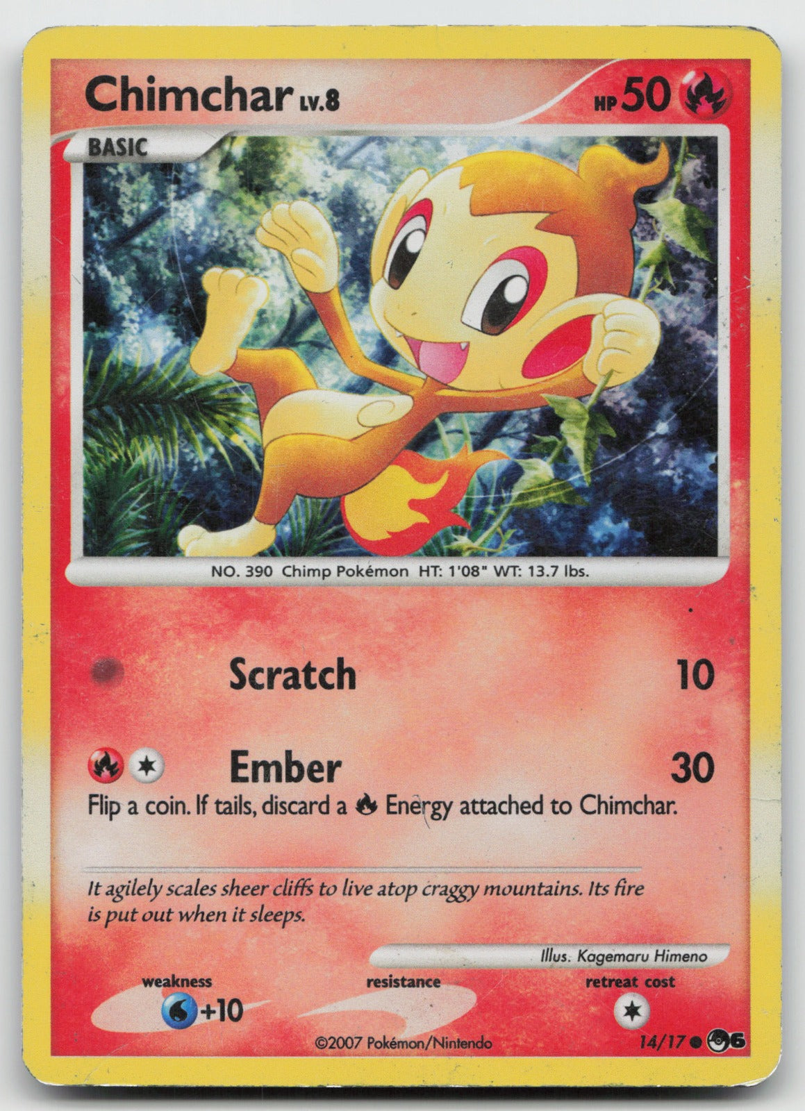 Chimchar Common Holo POP Series 6 14/17 DMG