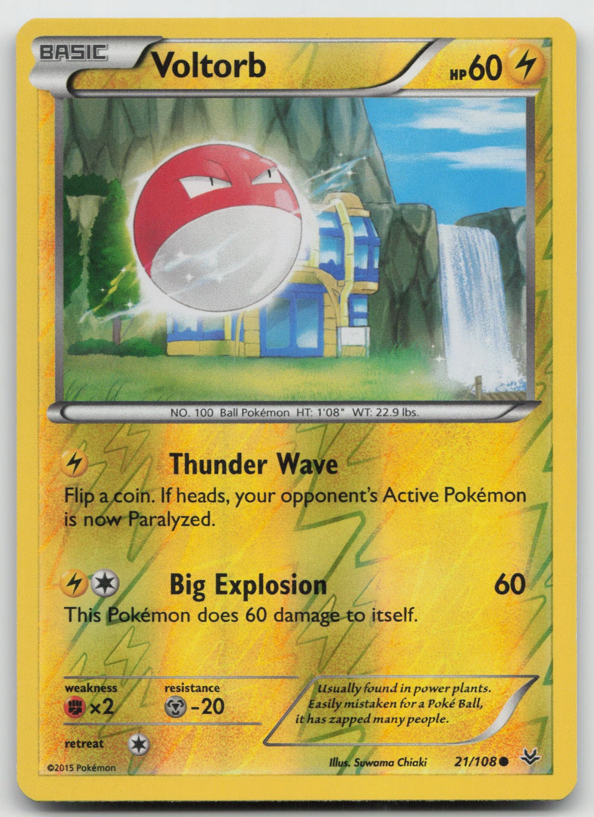 Voltorb Common Reverse Holo XY - Roaring Skies 21/108 LP