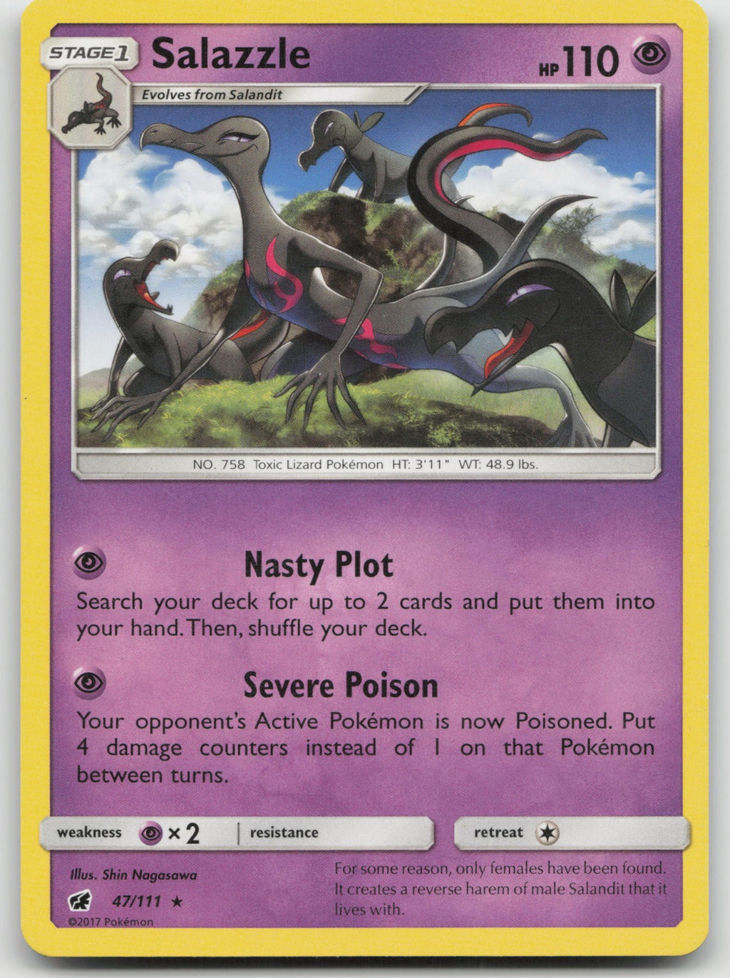Salazzle (SM Crimson Invasion) Non Holo Rare Deck Exclusives 47/111 VLP