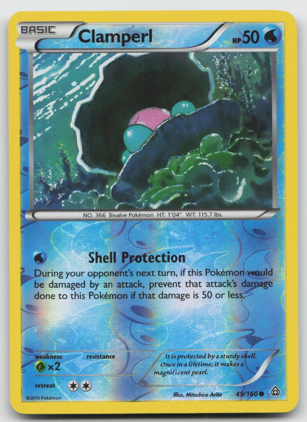 Clamperl Common Reverse Holo XY - Primal Clash 49/160 NM