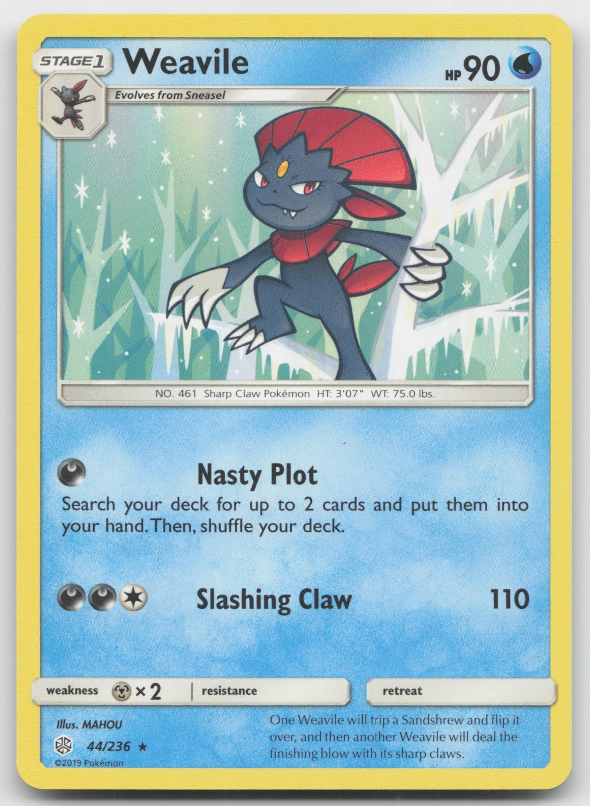 Weavile Rare SM - Cosmic Eclipse 44/236 NM