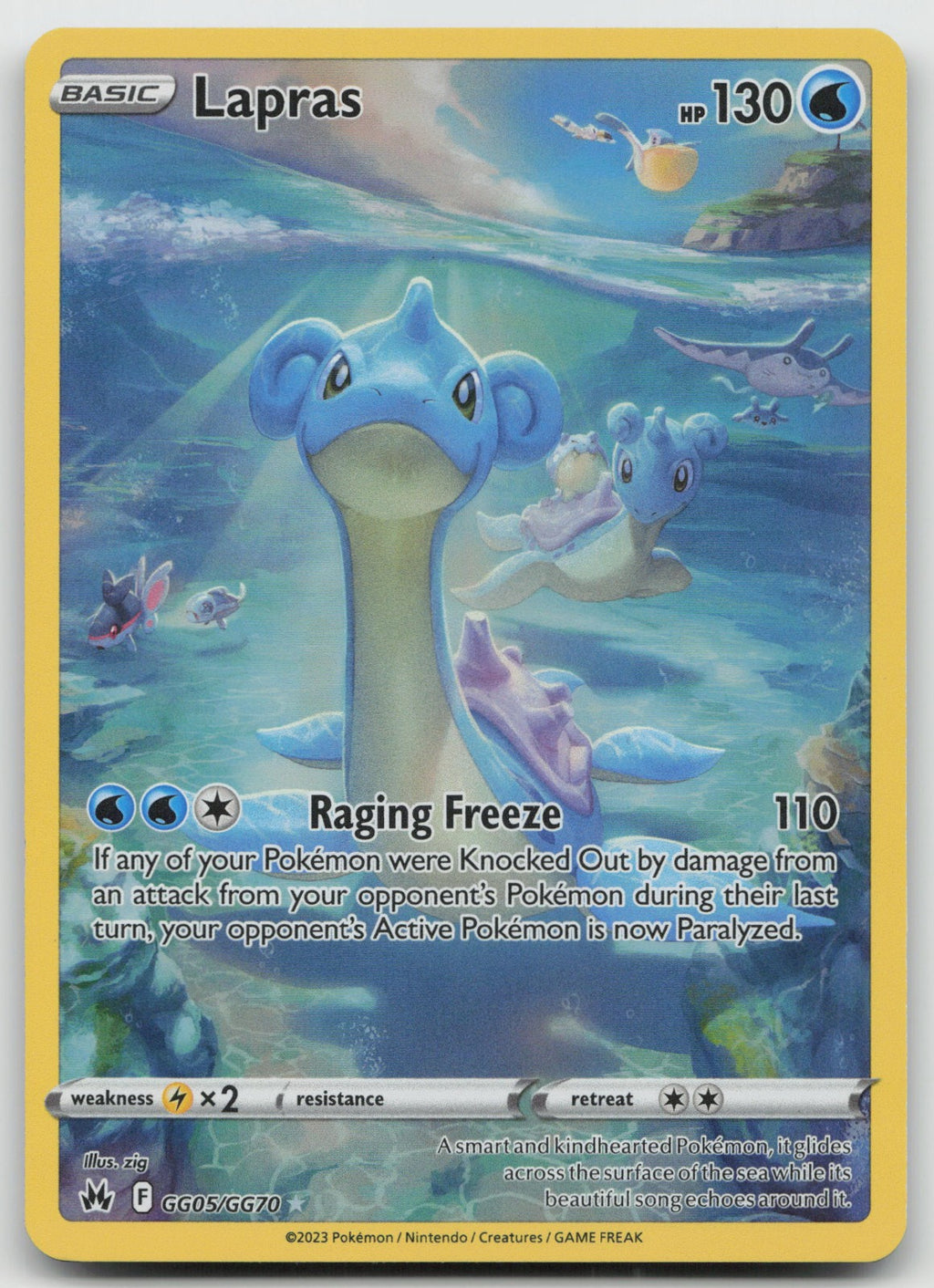 Lapras Ultra Rare Holo SWSH: Crown Zenith: Galarian Gallery GG05/GG70 NM