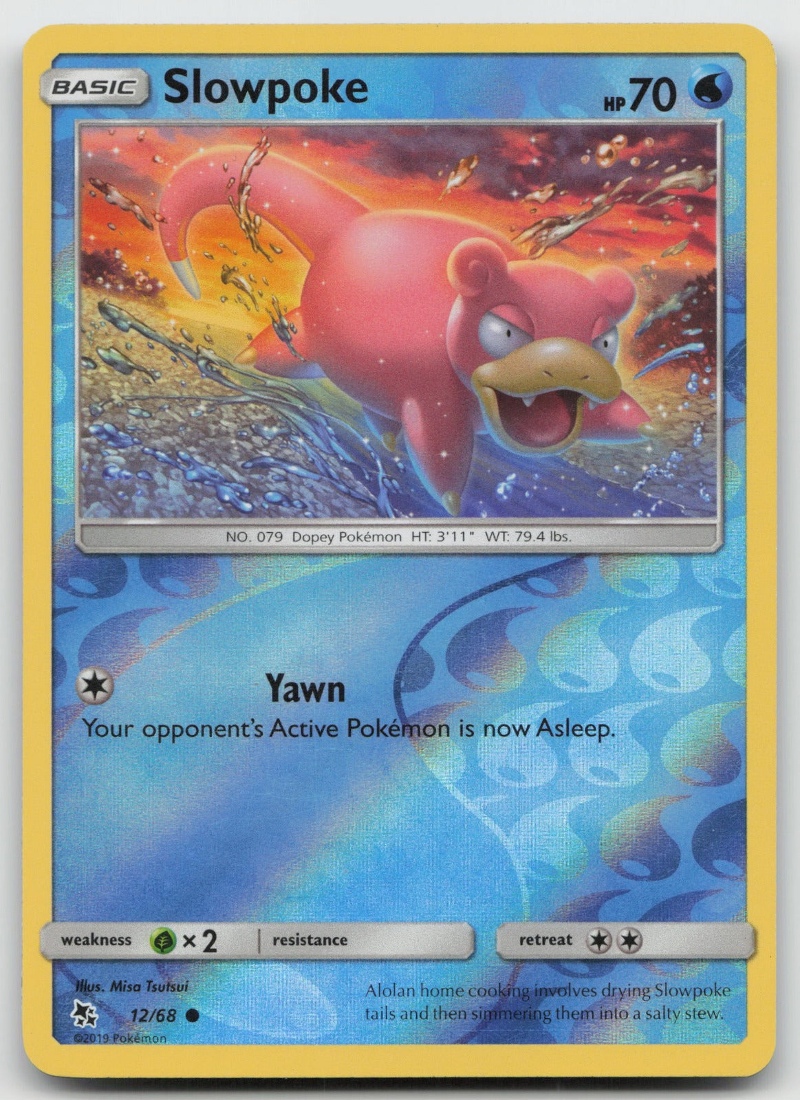 Slowpoke Reverse Holo Common Hidden Fates 12/68 NM