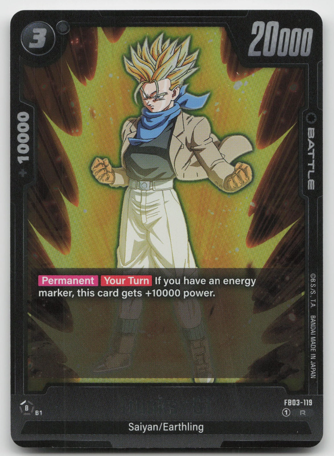 Trunks: GT - Rare Holo Raging Roar FB03-119 NM