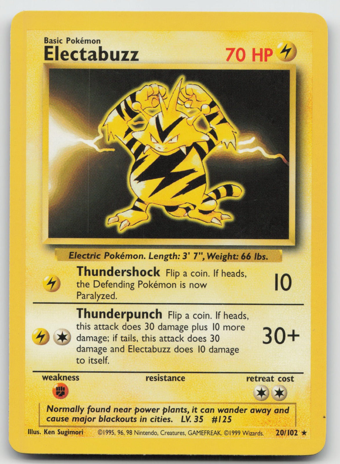 Electabuzz Rare Base Set 20/102 NM