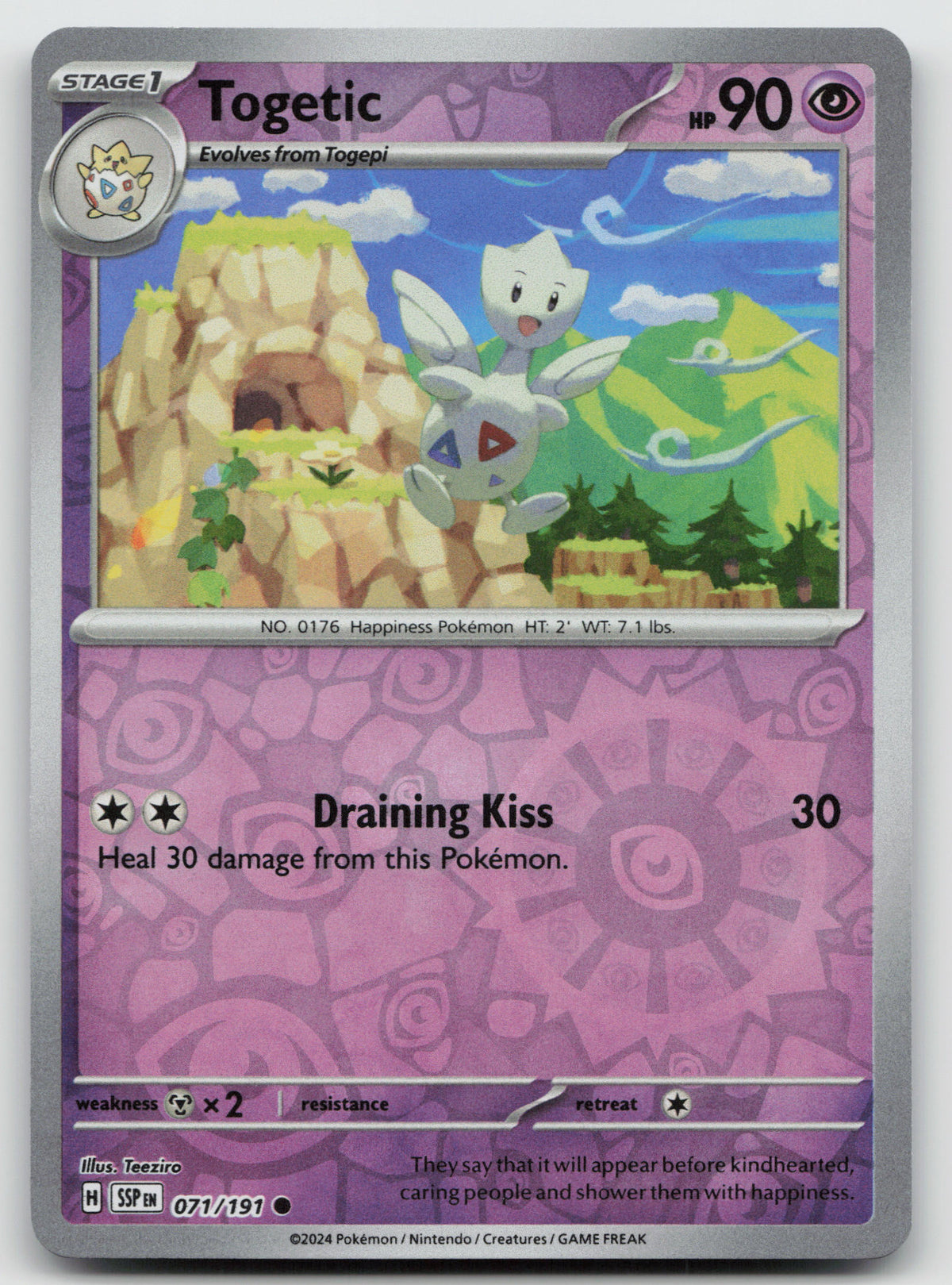 Togetic Common Reverse Holo SV08: Surging Sparks 071/191 NM