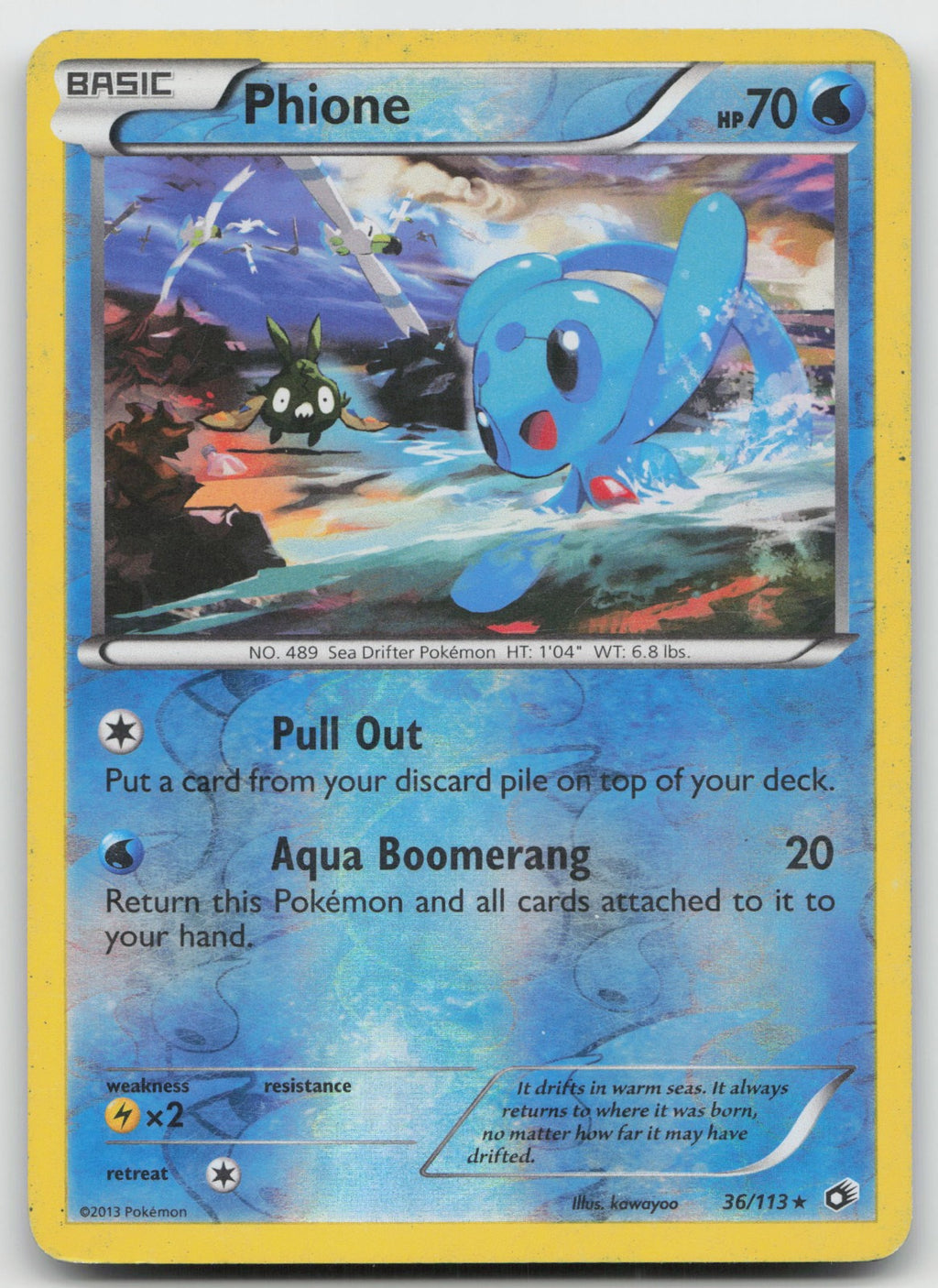 Phione Rare Reverse Holo Legendary Treasures 36/113 HP