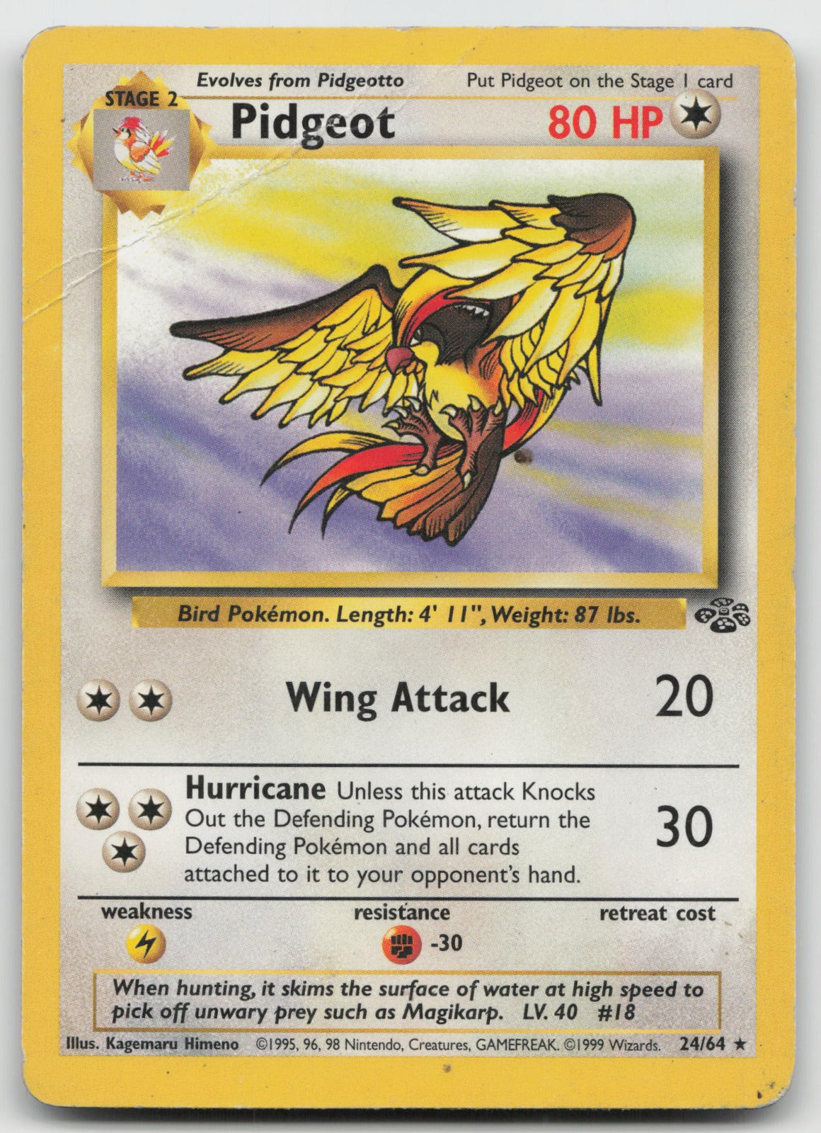 Pidgeot Rare Unlimited Jungle 24/64 DMG