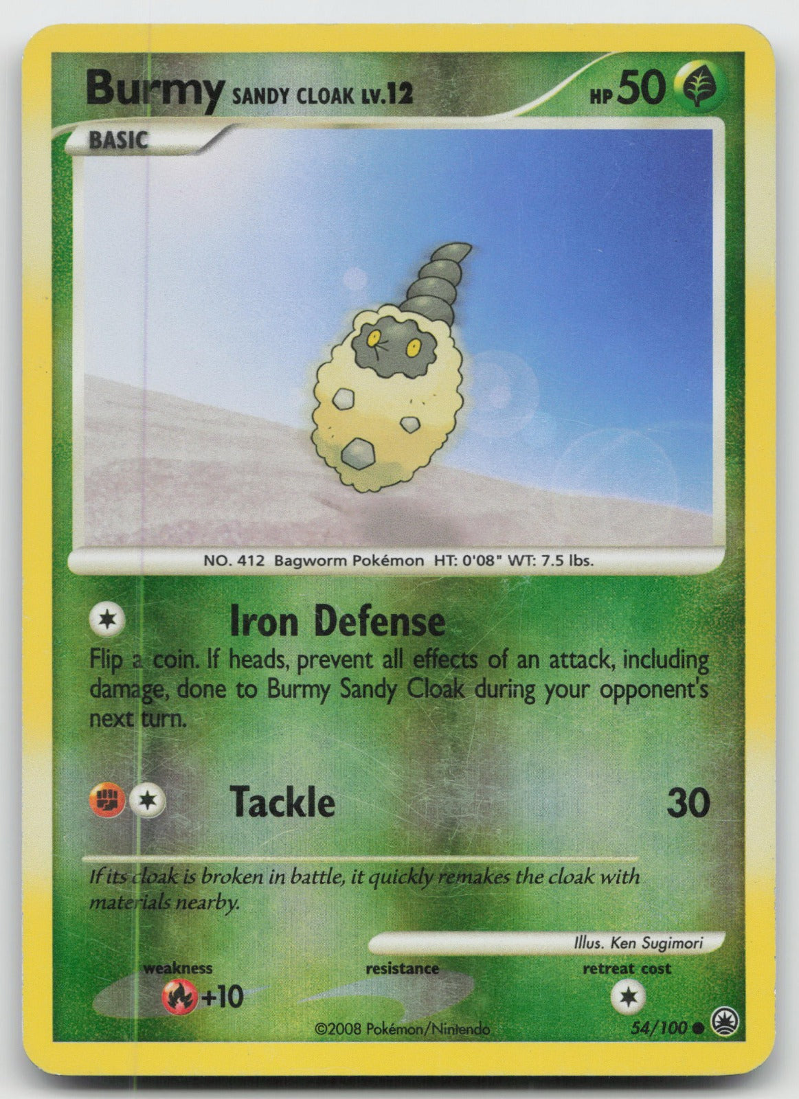 Burmy Sandy Cloak Common Reverse Holo Majestic Dawn 54/100 HP