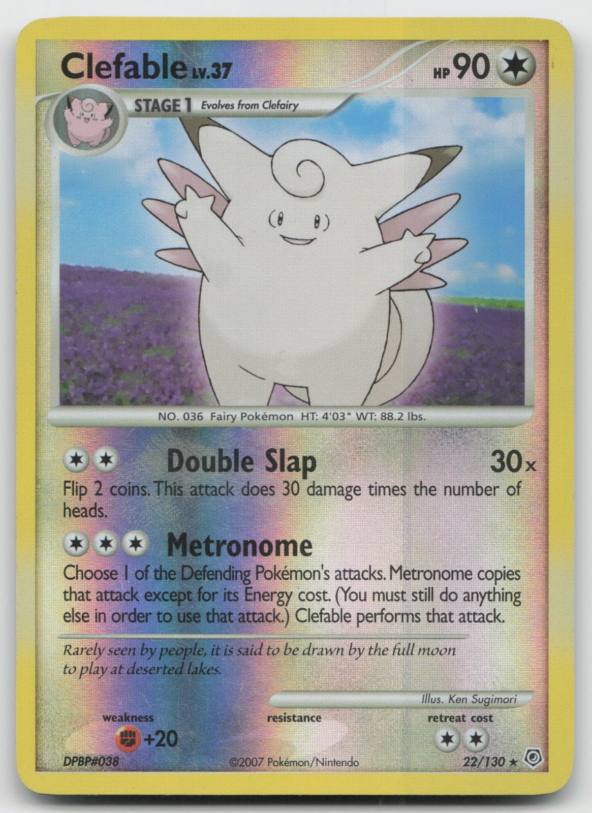 Clefable Rare Reverse Holo Diamond and Pearl 22/130 LP