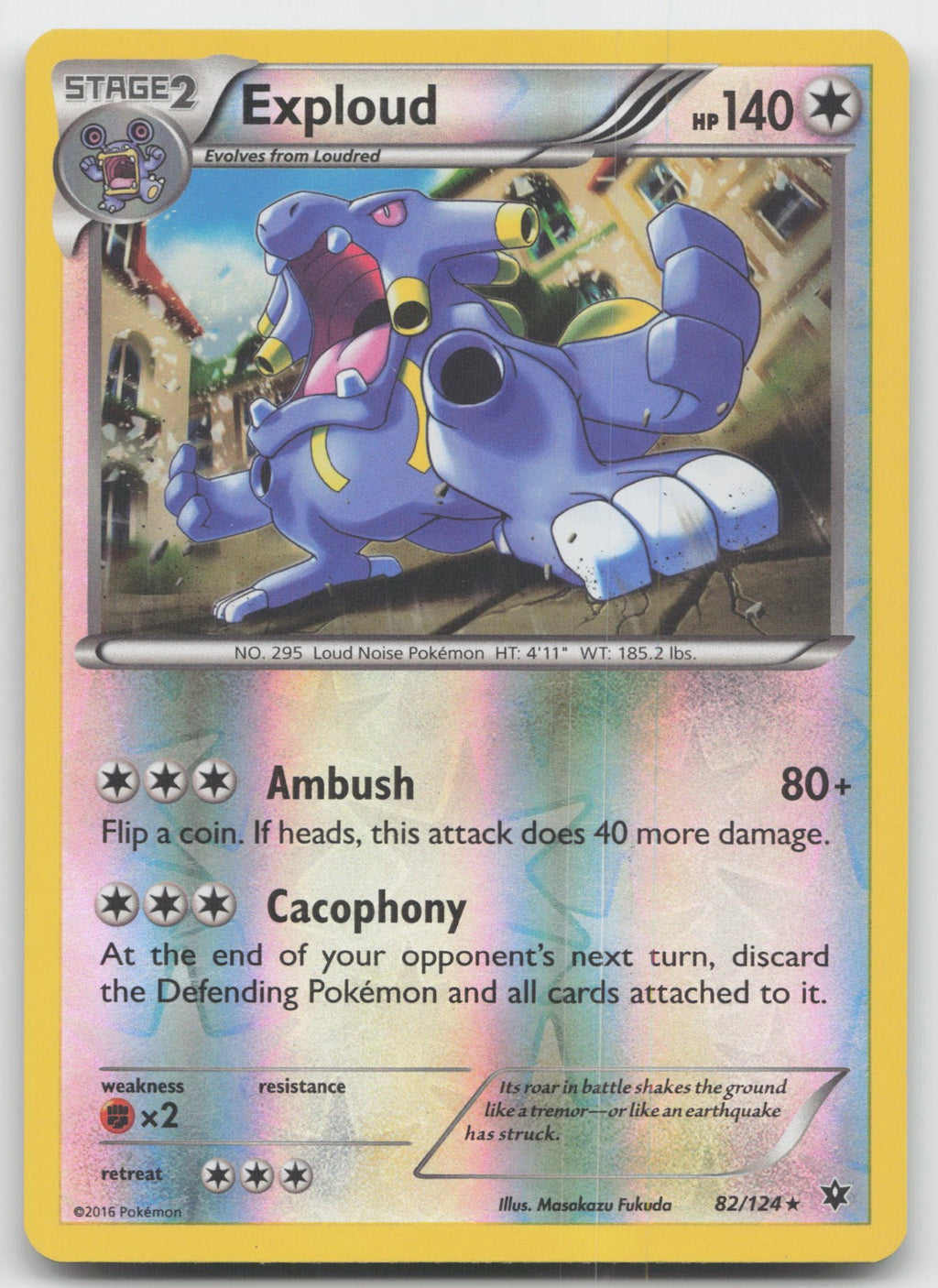 Exploud Rare Reverse Holo XY - Fates Collide 82/124 LP