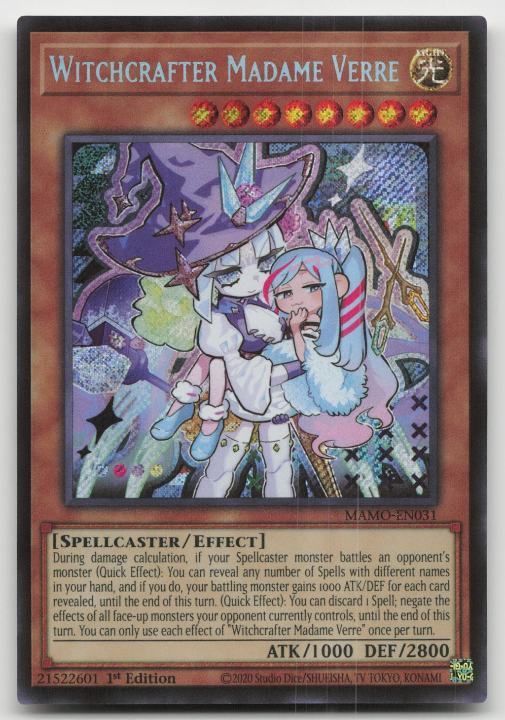 Witchcrafter Madame Verre (Secret Rare) 1st Magnificent Monsters MAMO-EN031 NM