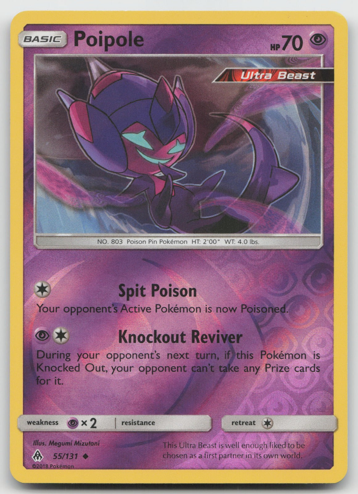 Poipole Reverse Holo Uncommon SM - Forbidden Light 55/131 NM